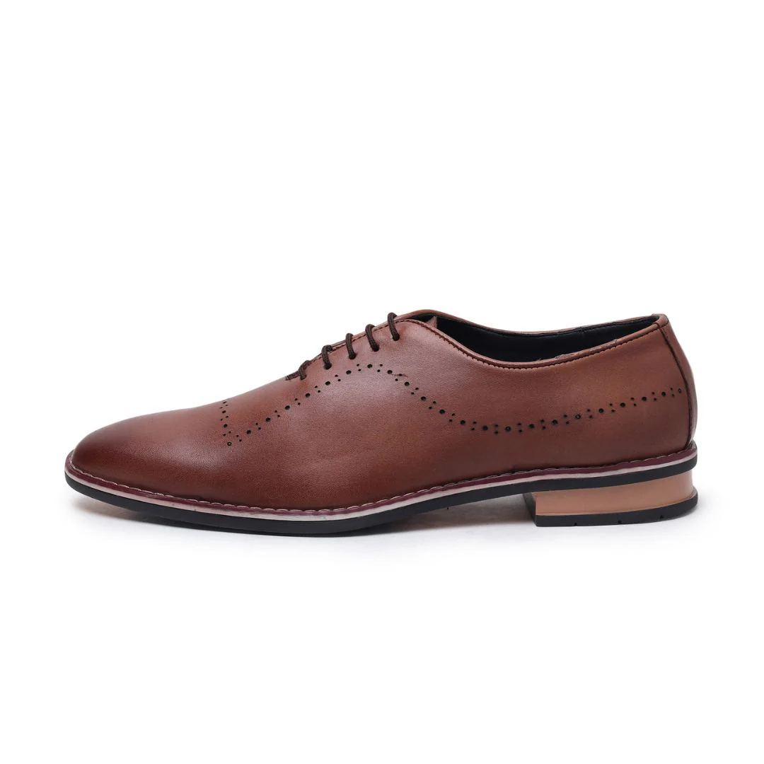 Shelby Wholecut Oxford Shoes – Tan Plain Genuine Leather Men’s Shoes - Image 9