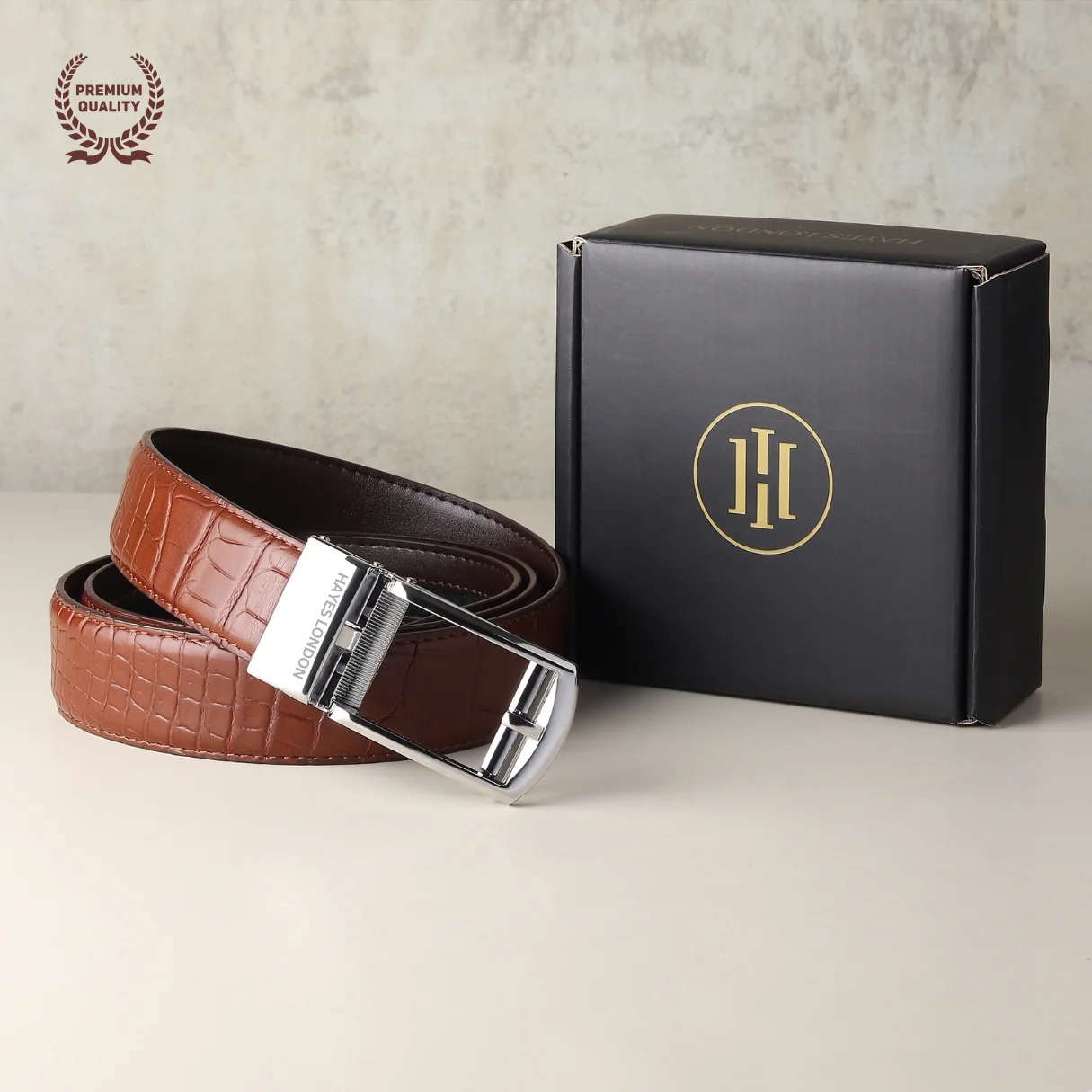 Sparta Silver Auto-Lock No-Hole Genuine Leather Belt for Men – Micro-Adjustable Smart Ratchet Belt for Formal & Business Wear (Textured Brown) - Image 11