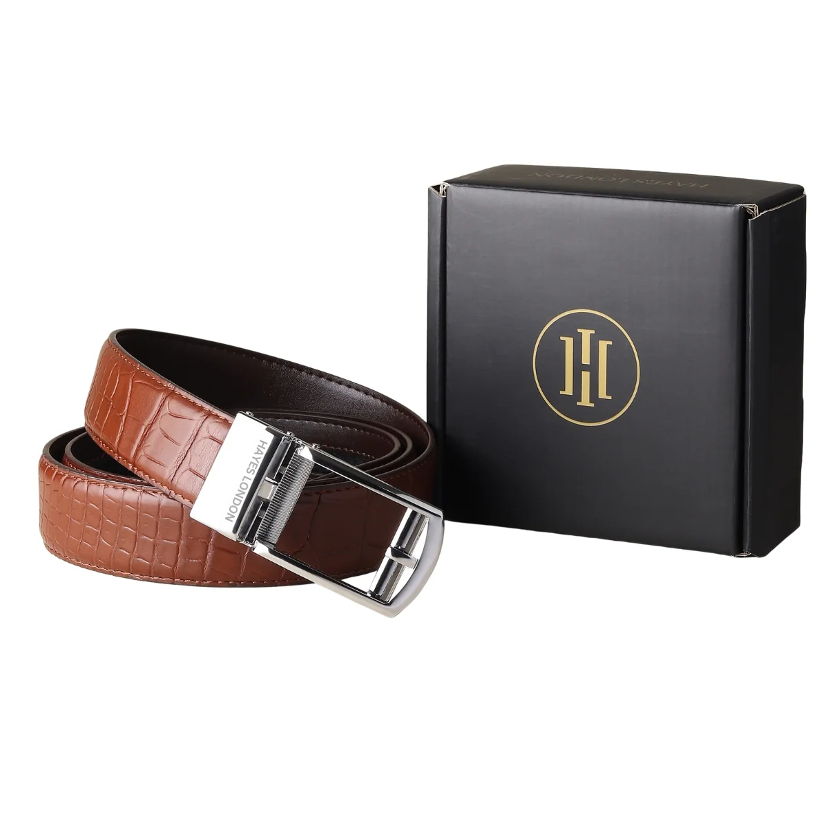 Sparta Silver Auto-Lock No-Hole Genuine Leather Belt for Men – Micro-Adjustable Smart Ratchet Belt for Formal & Business Wear (Textured Brown) - Image 12