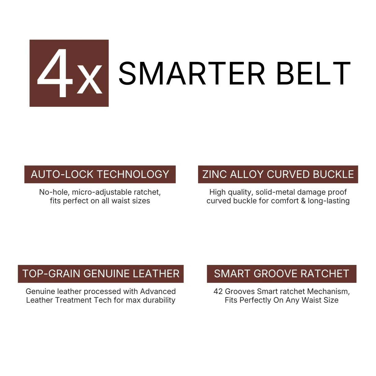 Sparta Auto-Lock No-Hole Genuine Leather Belt for Men – Micro-Adjustable Smart Ratchet Belt for Formal & Business Wear (Textured Brown with Gold Buckle) - Image 12