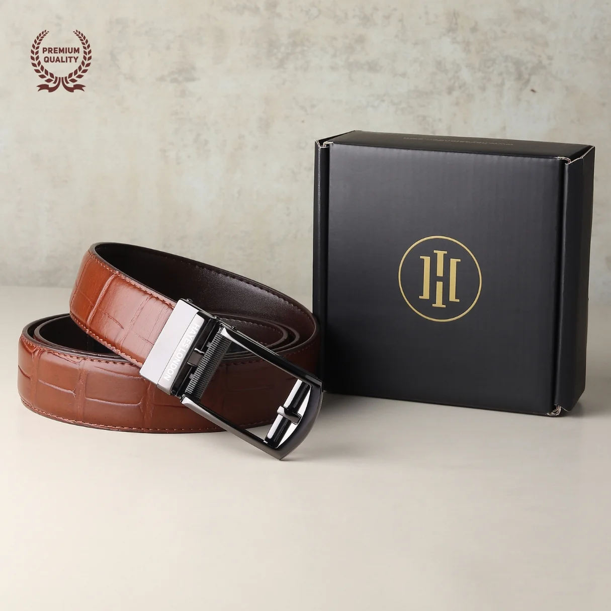 Sparta Grey Auto-Lock No-Hole Genuine Leather Belt for Men – Micro-Adjustable Smart Ratchet Belt for Formal, Office & Business Wear(Textured Brown) - Image 10