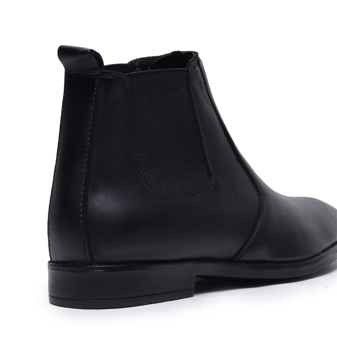 Strider Chelsea Boots – Black Plain Genuine Leather Men’s Shoes - Image 10