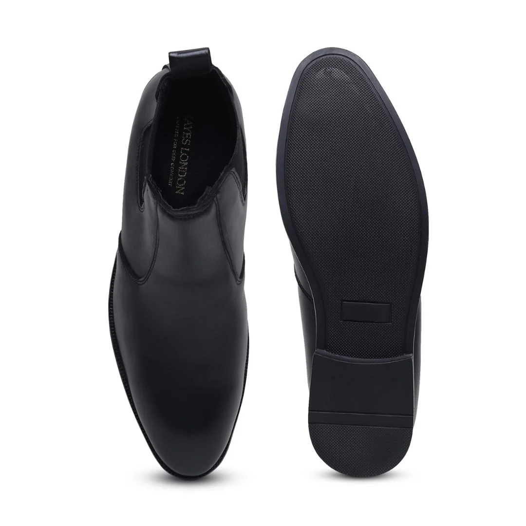 Strider Chelsea Boots – Black Plain Genuine Leather Men’s Shoes - Image 11
