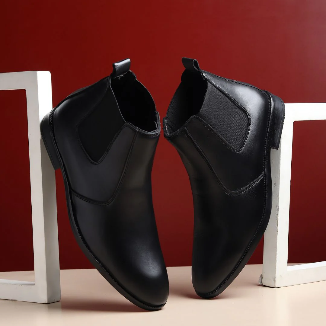 Strider Chelsea Boots – Black Plain Genuine Leather Men’s Shoes - Image 13