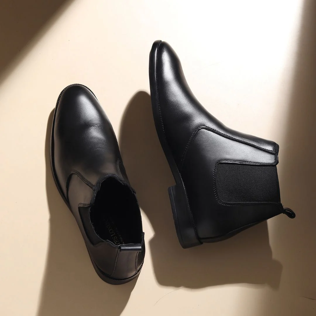 Strider Chelsea Boots – Black Plain Genuine Leather Men’s Shoes - Image 14