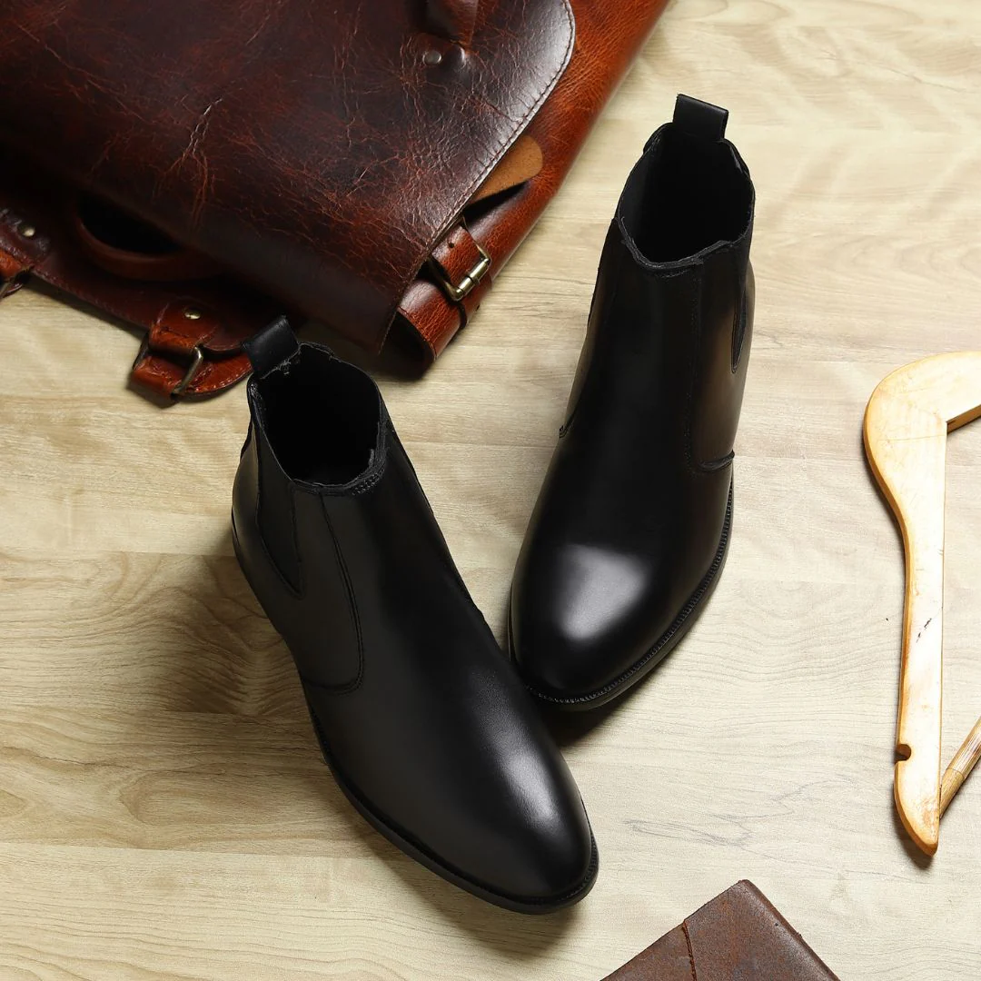 Strider Chelsea Boots – Black Plain Genuine Leather Men’s Shoes - Image 16