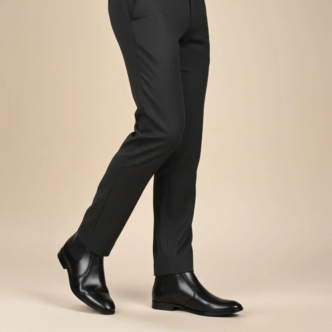 Strider Chelsea Boots – Black Plain Genuine Leather Men’s Shoes - Image 17