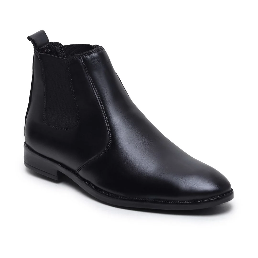 Strider Chelsea Boots – Black Plain Genuine Leather Men’s Shoes - Image 7