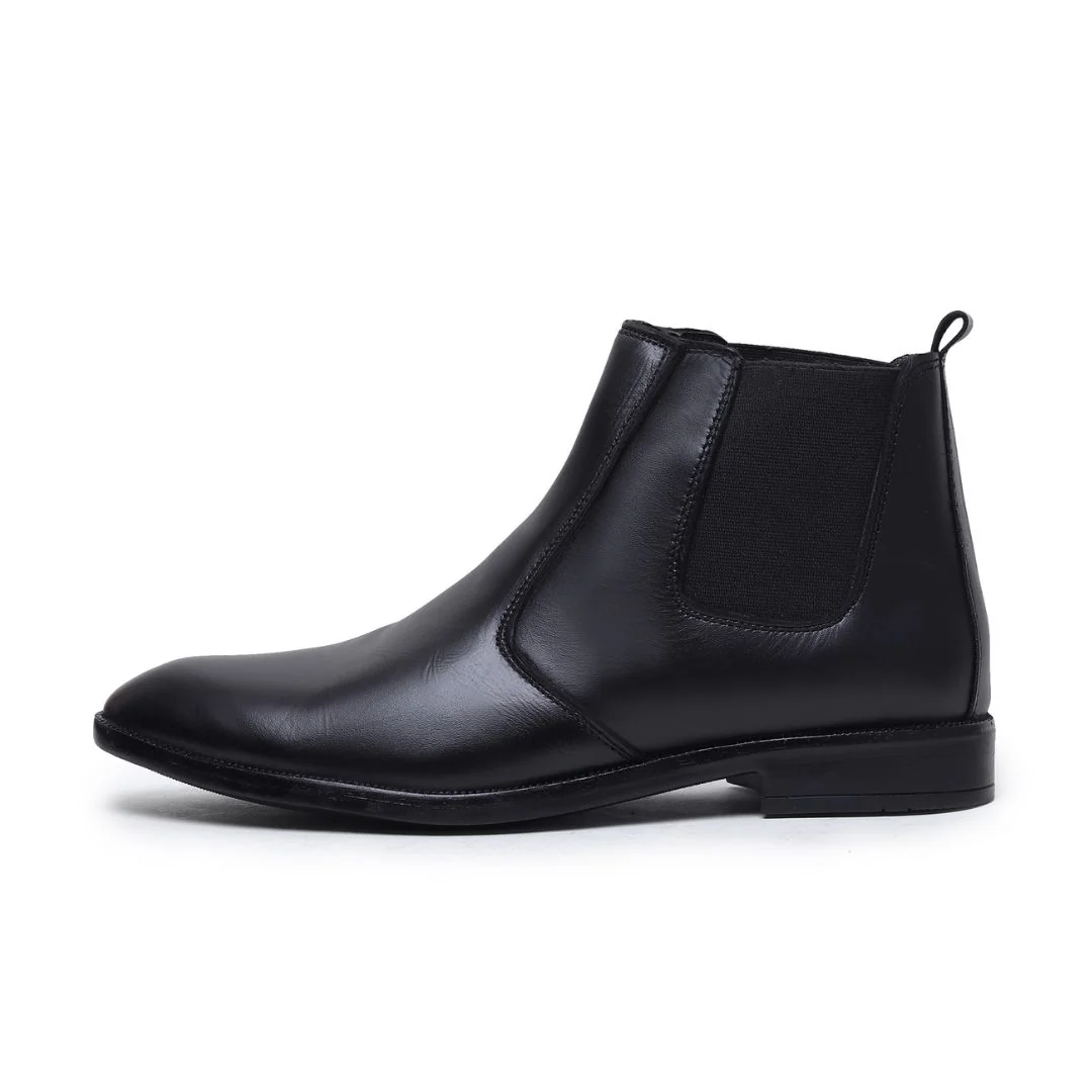 Strider Chelsea Boots – Black Plain Genuine Leather Men’s Shoes - Image 8