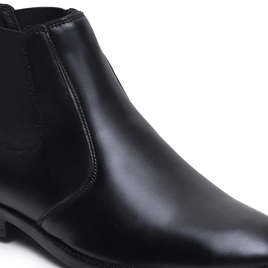 Strider Chelsea Boots – Black Plain Genuine Leather Men’s Shoes - Image 9