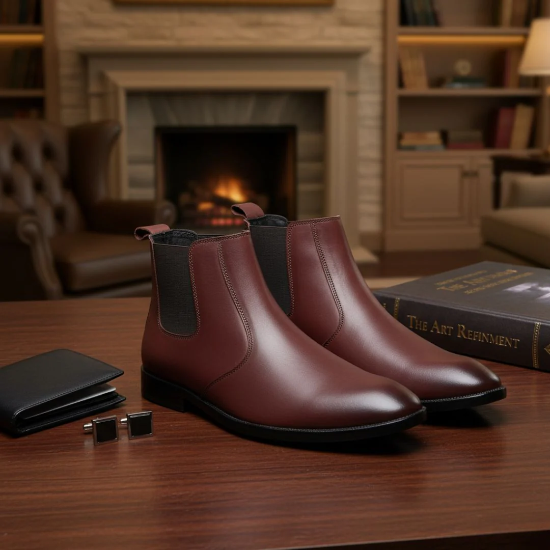 Strider Chelsea Boots – Brown Plain Genuine Leather Men’s Shoes - Image 12