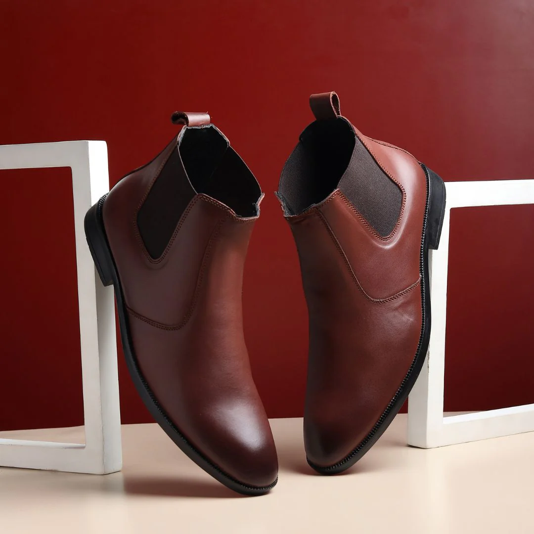 Strider Chelsea Boots – Brown Plain Genuine Leather Men’s Shoes - Image 13