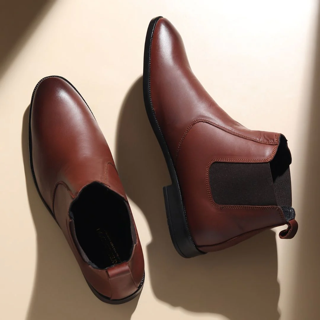 Strider Chelsea Boots – Brown Plain Genuine Leather Men’s Shoes - Image 14