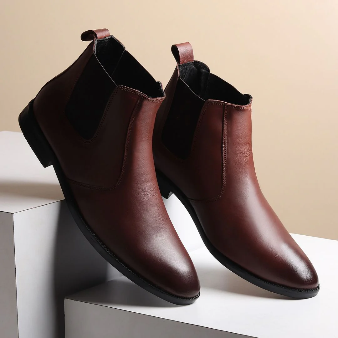 Strider Chelsea Boots – Brown Plain Genuine Leather Men’s Shoes - Image 15