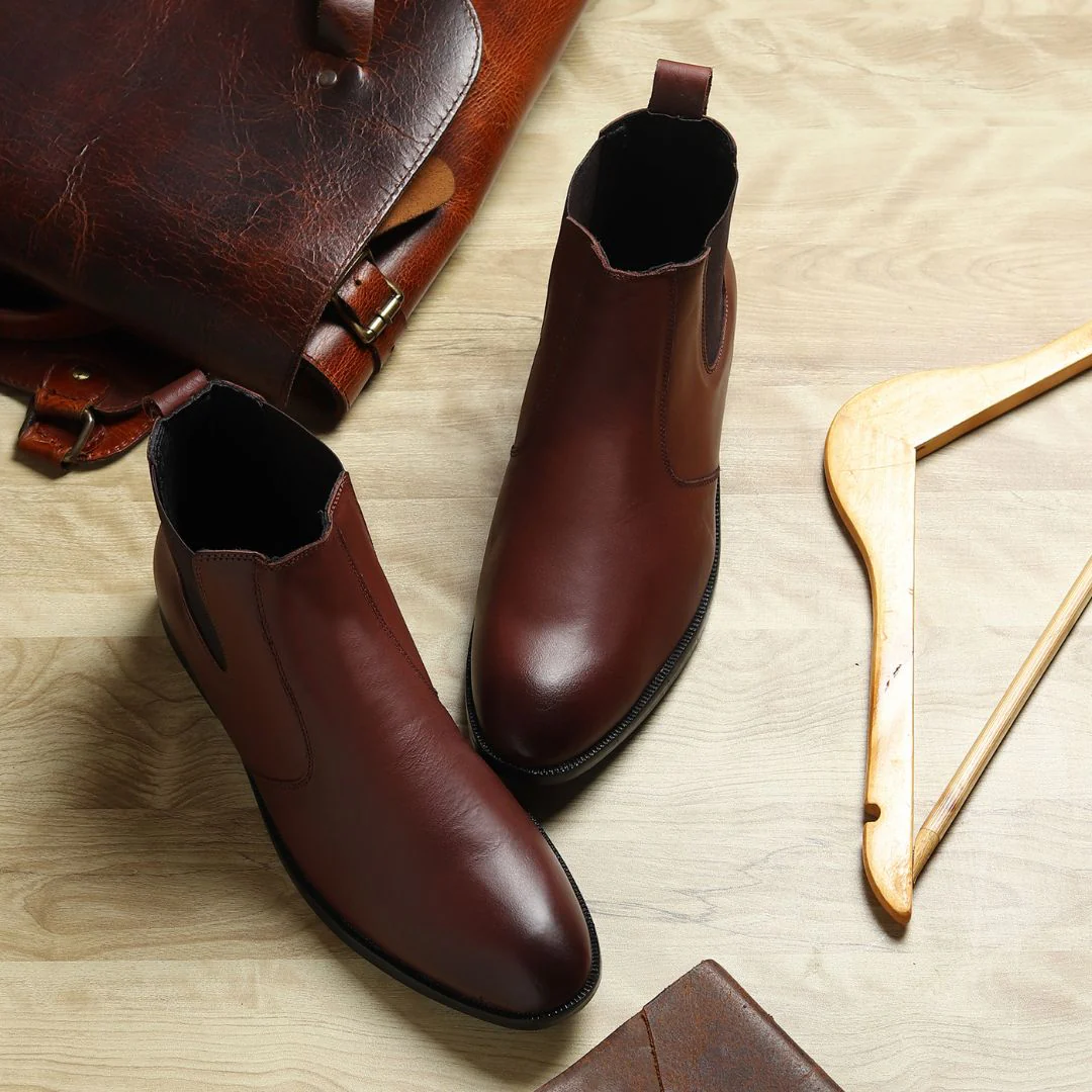 Strider Chelsea Boots – Brown Plain Genuine Leather Men’s Shoes - Image 16