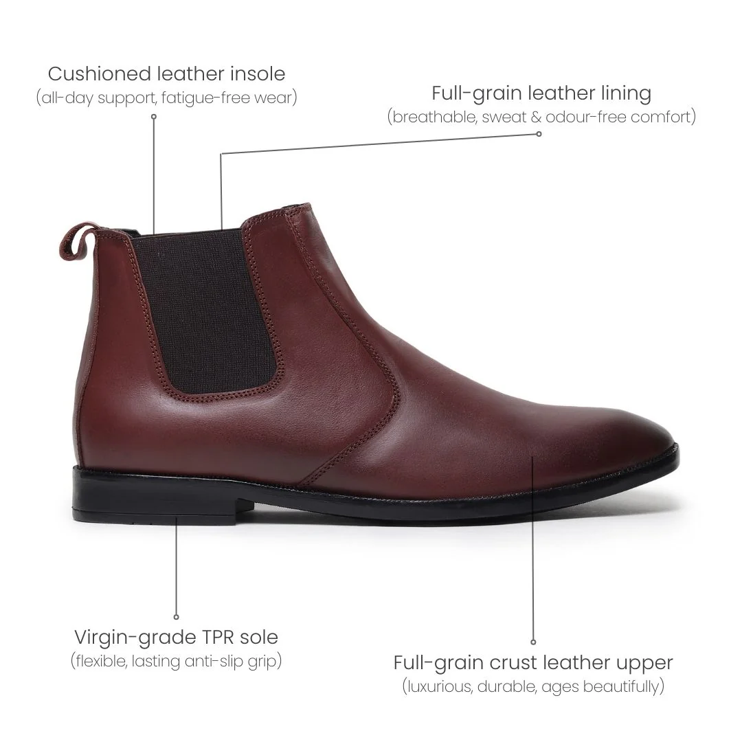 Strider Chelsea Boots – Brown Plain Genuine Leather Men’s Shoes - Image 6
