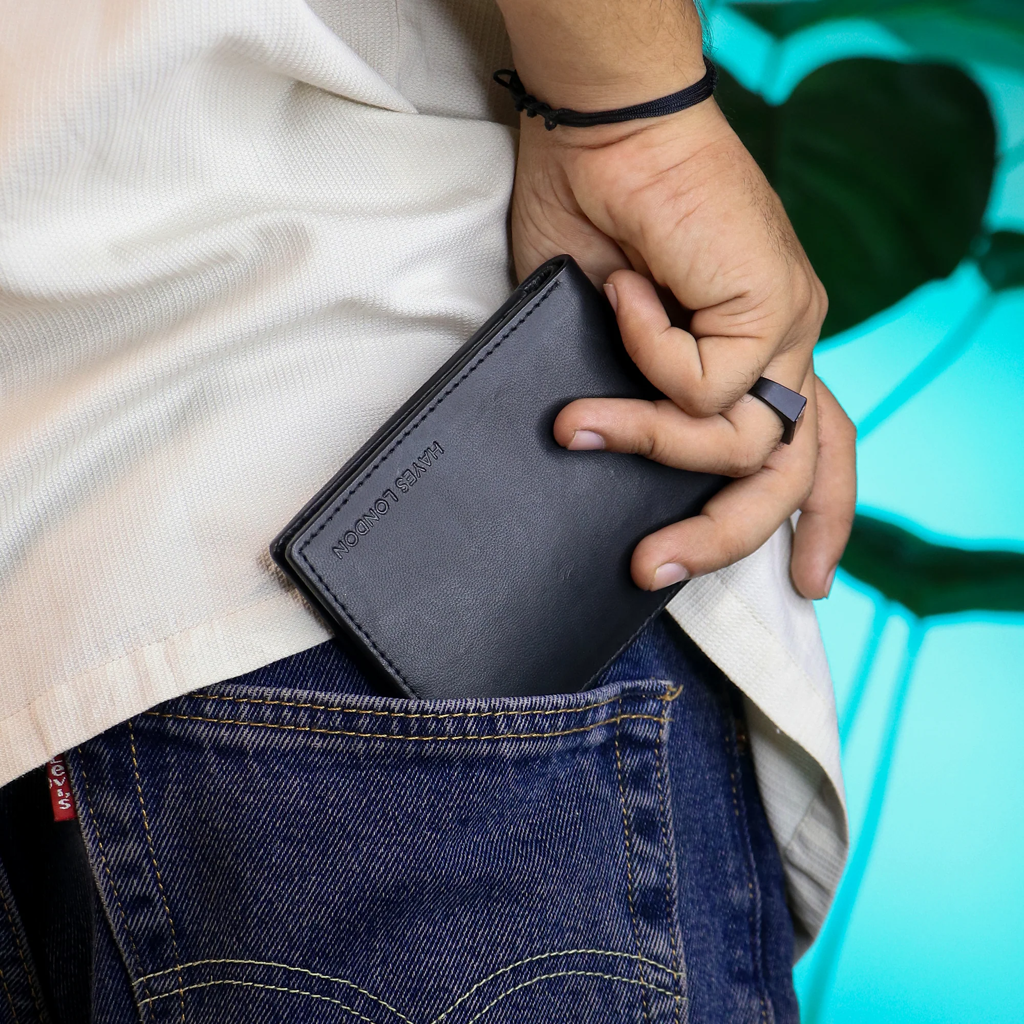 Stud Black Genuine Leather Wallet for Men - RFID Blocking, Slim Bifold Wallet with 8 Compartments - Image 10