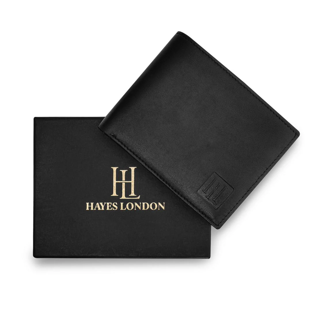 Stud Black Genuine Leather Wallet for Men - RFID Blocking, Slim Bifold Wallet with 8 Compartments - Image 12