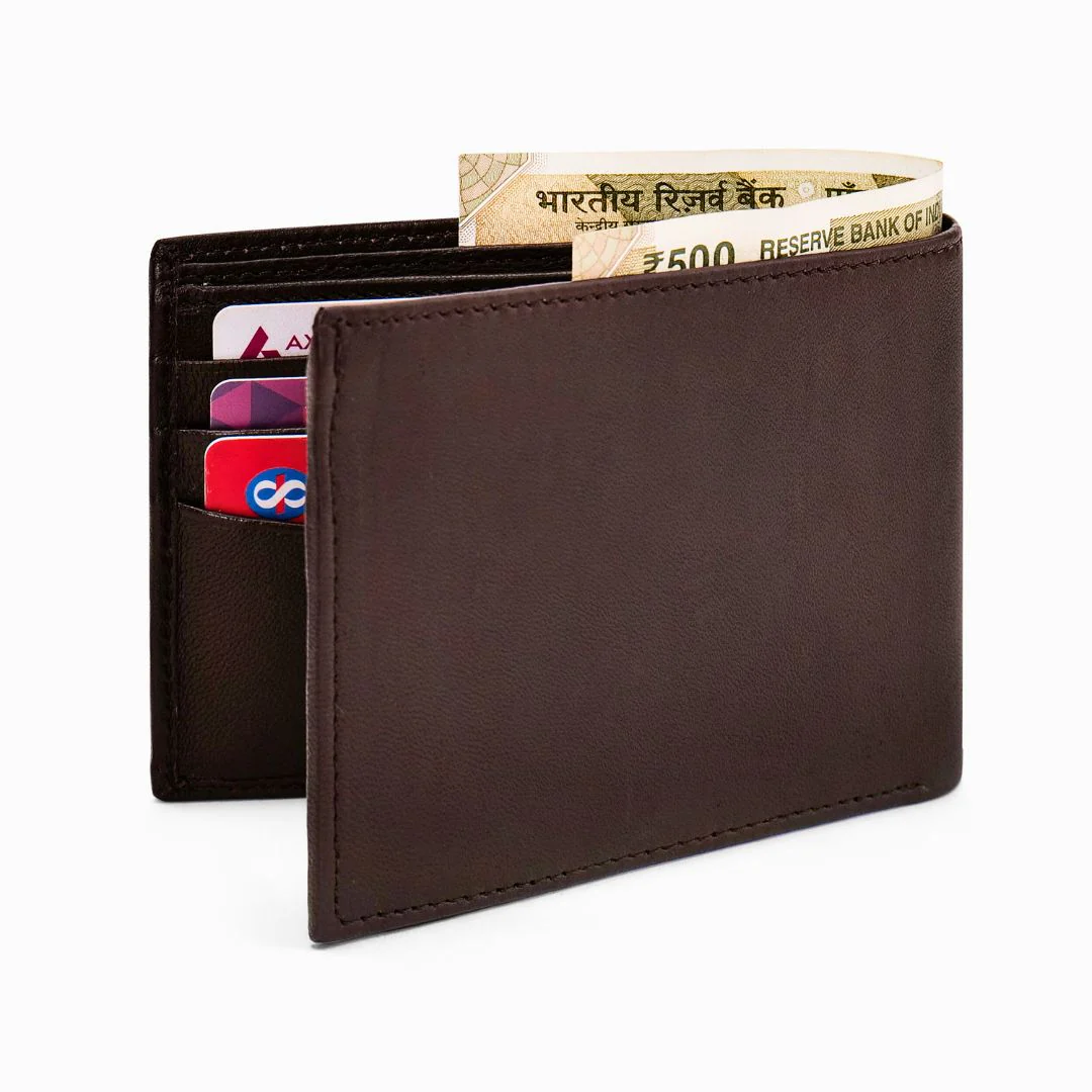 Stud Brown Genuine Leather Wallet for Men - RFID Blocking, Slim Bifold Wallet with 8 Compartments - Image 12