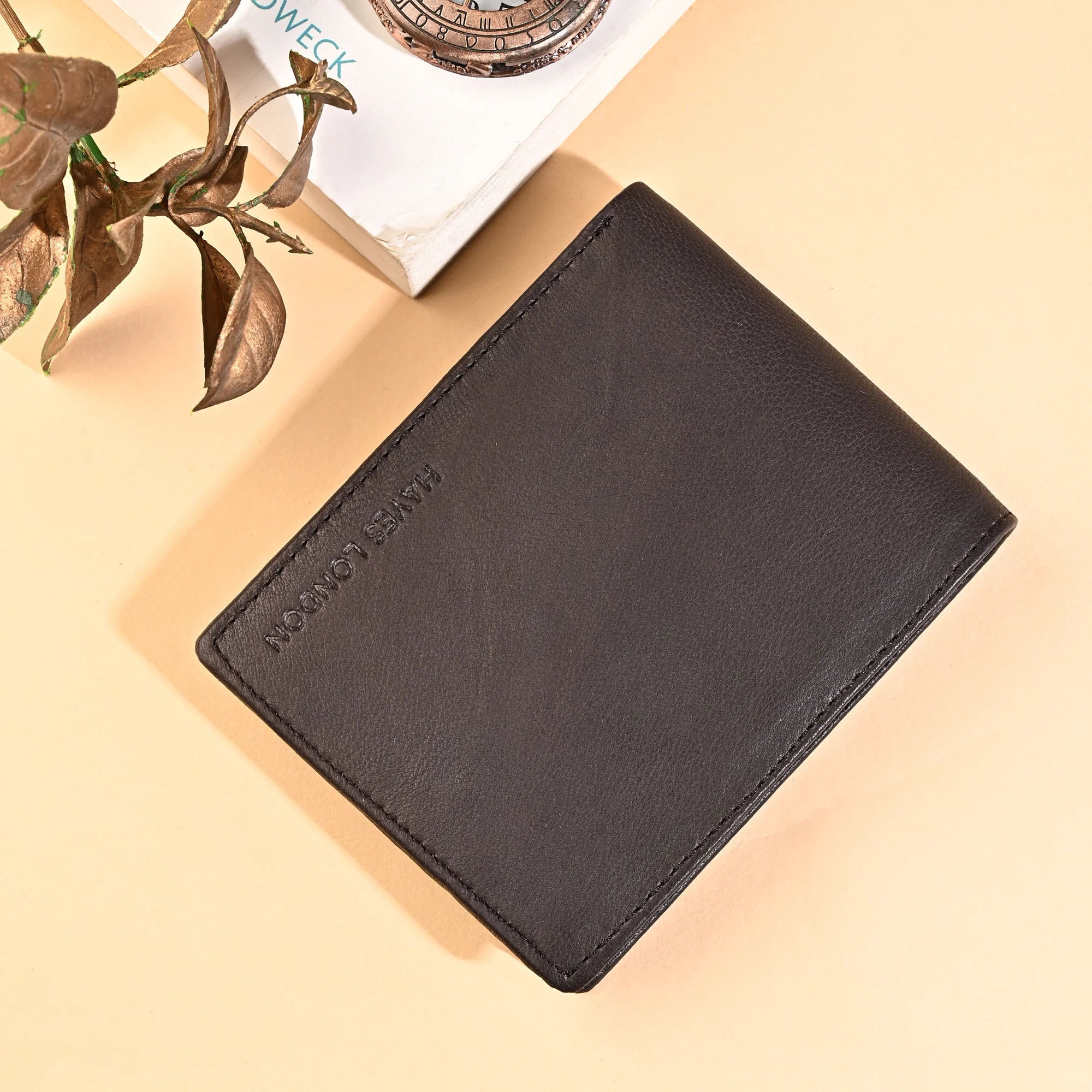 Stud Brown Genuine Leather Wallet for Men - RFID Blocking, Slim Bifold Wallet with 8 Compartments - Image 3