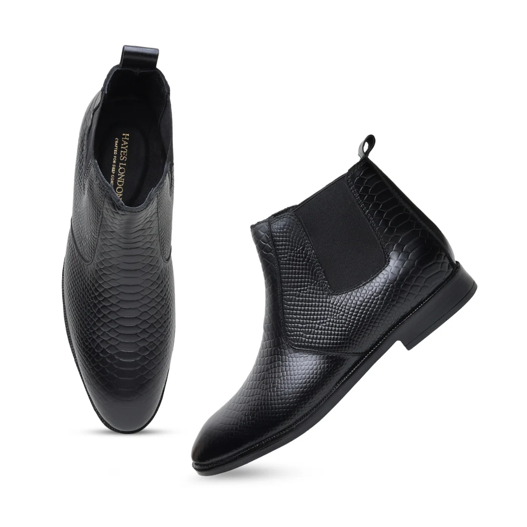 Triabbiani Cuban Chelsea Boots – Black Genuine Leather Men’s Boots - Image 11