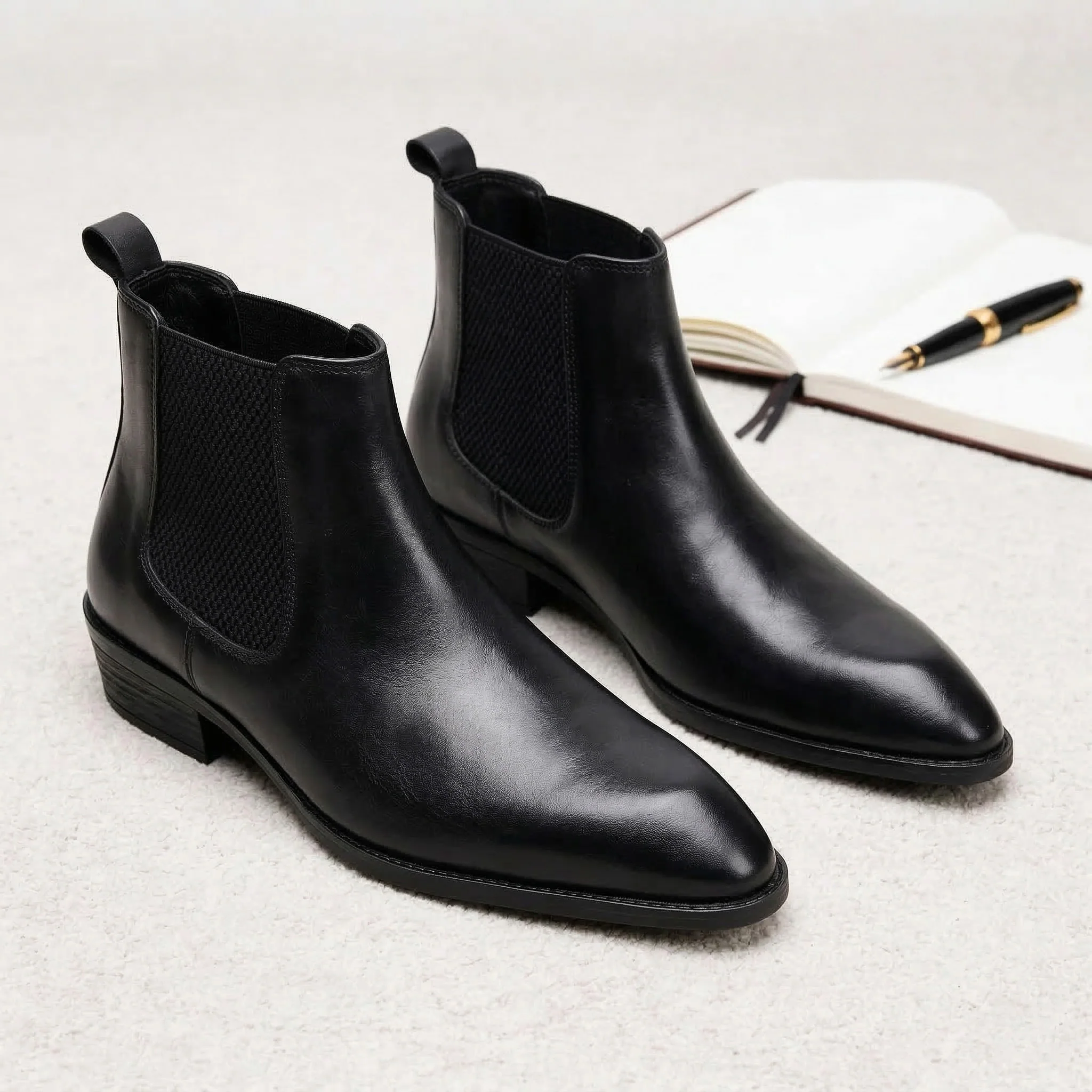 Triabbiani Cuban Chelsea Boots – Black Genuine Leather Men’s Boots - Image 4