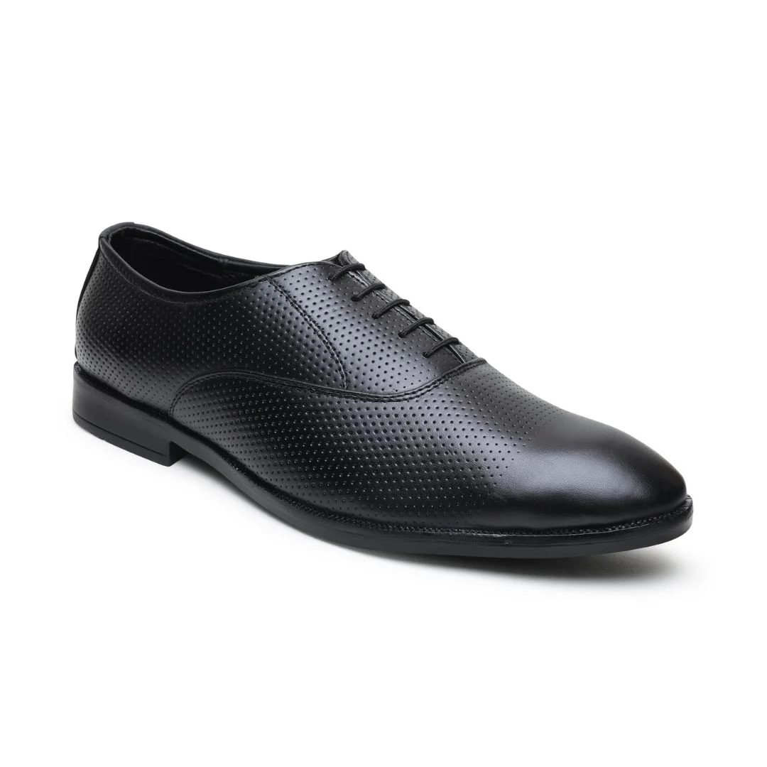 Troy Oxford Shoes – Black Perforated Genuine Leather Men’s Office Shoes - Image 6