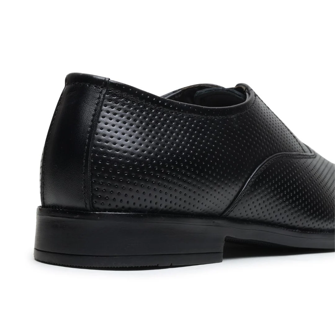 Troy Oxford Shoes – Black Perforated Genuine Leather Men’s Office Shoes - Image 7
