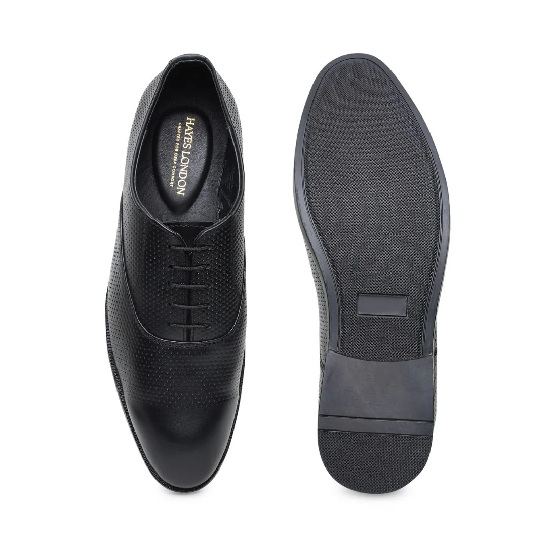 Troy Oxford Shoes – Black Perforated Genuine Leather Men’s Office Shoes - Image 9