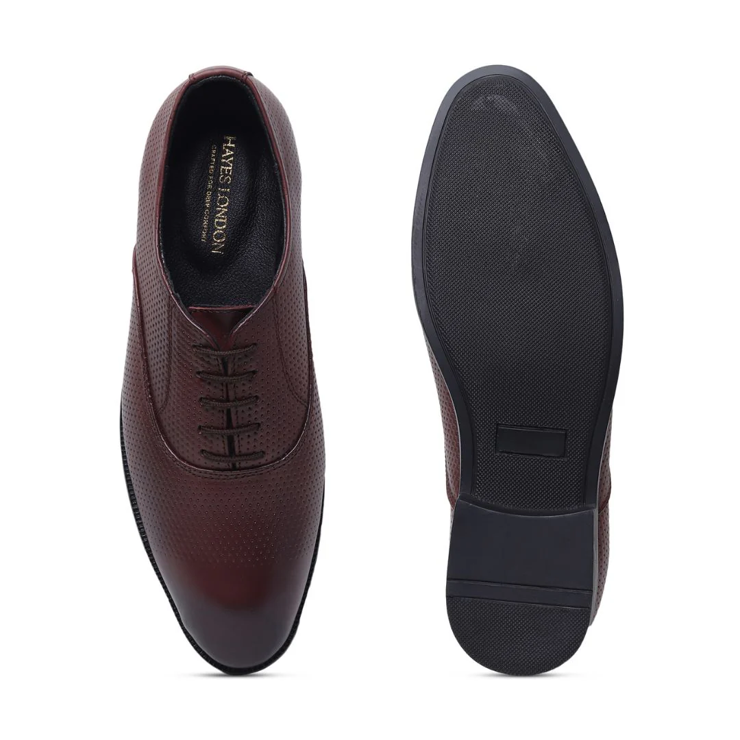 Troy Oxford Shoes – Brown Perforated Genuine Leather Men’s Office Shoes - Image 10
