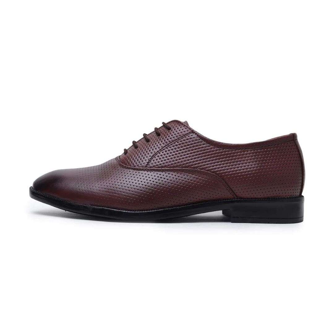 Troy Oxford Shoes – Brown Perforated Genuine Leather Men’s Office Shoes - Image 7