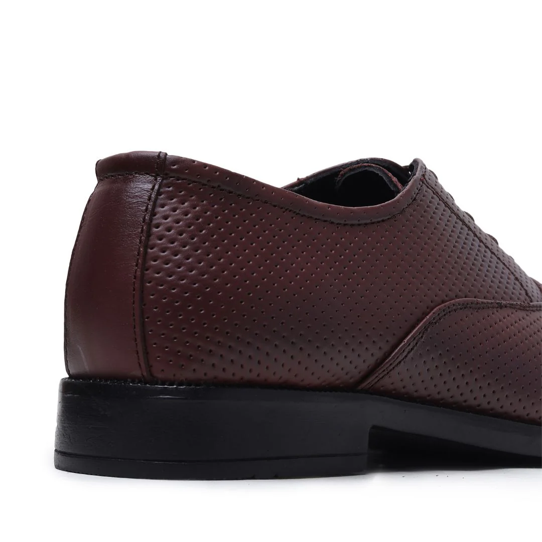 Troy Oxford Shoes – Brown Perforated Genuine Leather Men’s Office Shoes - Image 8