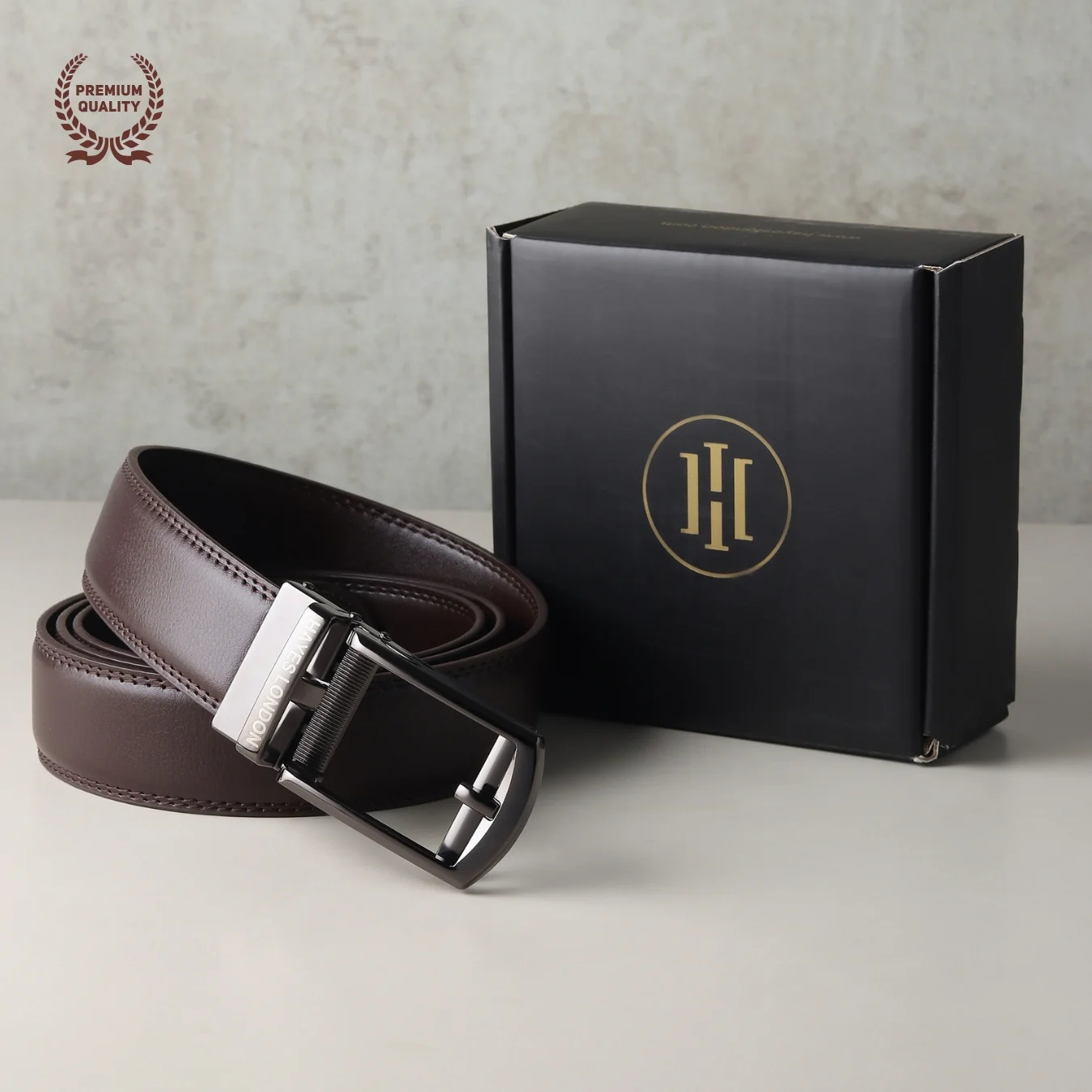 Vanguard Auto-Lock No-Hole Genuine Leather Belt for Men – Micro-Adjustable Smart Ratchet Belt for Formal & Business Wear (Brown with Grey Buckle) - Image 11