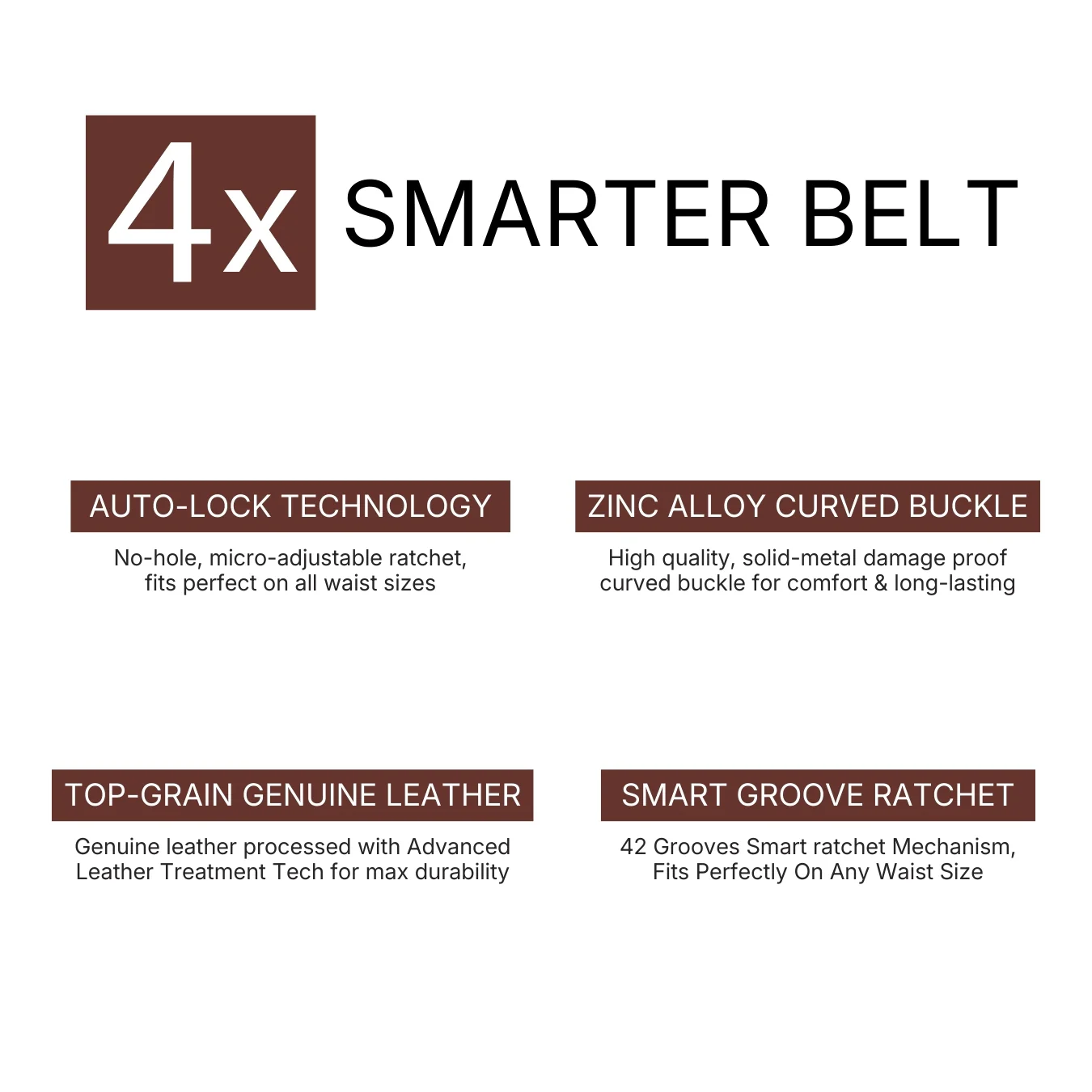 Vanguard Auto-Lock No-Hole Genuine Leather Belt for Men – Micro-Adjustable Smart Ratchet Belt for Formal & Business Wear (Brown with Grey Buckle) - Image 12