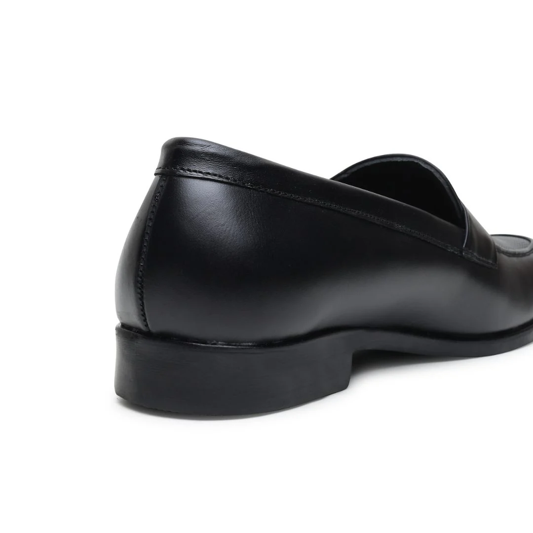 Windsor Black Formal Penny Loafers for Men – Genuine Leather Dotted Slip-On Shoes for Office & Party Wear - Image 7